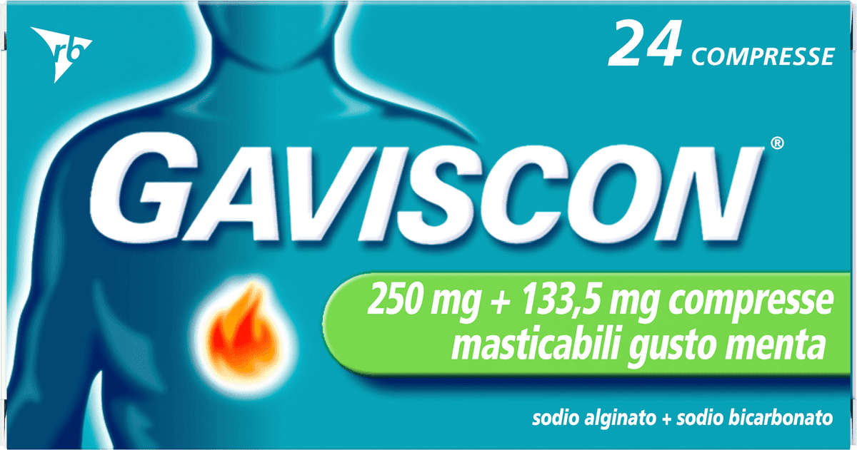24 Compresse Masticabili aroma menta (250 mg + 133,5 mg)